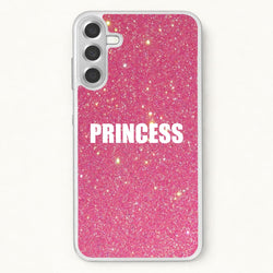 Glittery Pink Princess Phone Case for Galaxy A57