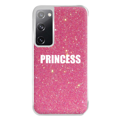 Glittery Pink Princess Phone Case for Galaxy S20