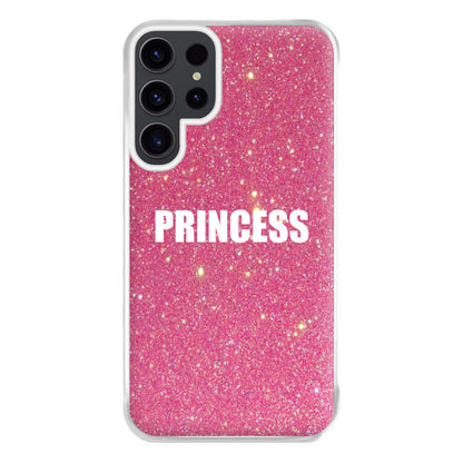 Glittery Pink Princess Phone Case for Galaxy S23 Ultra