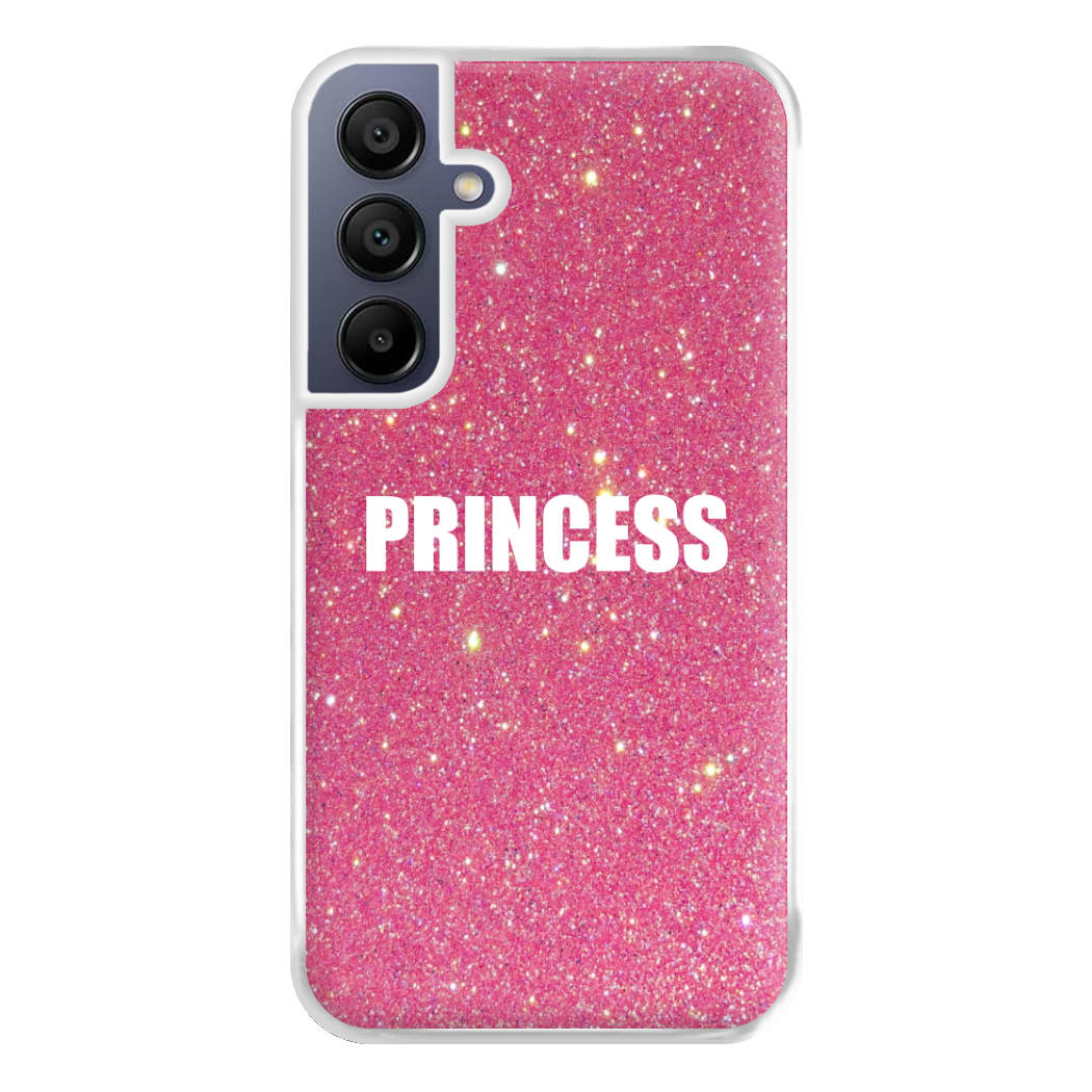 Glittery Pink Princess Phone Case for Galaxy A16