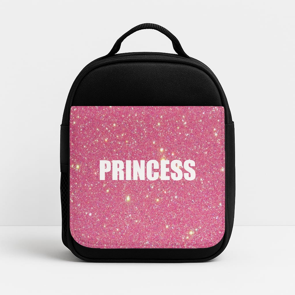 Glittery Pink Princess Insulated Lunchbox