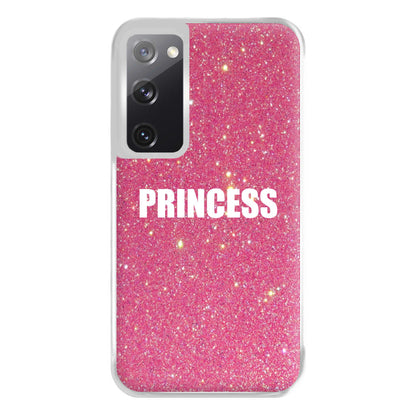 Glittery Pink Princess Phone Case for Galaxy S20FE