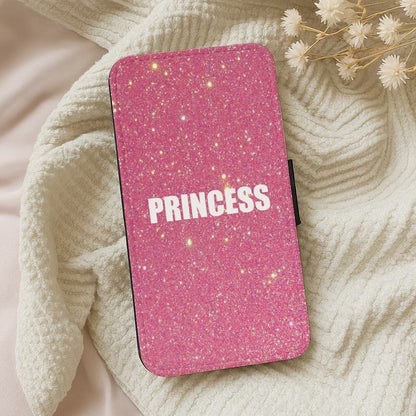 Glittery Pink Princess Wallet Phone Case