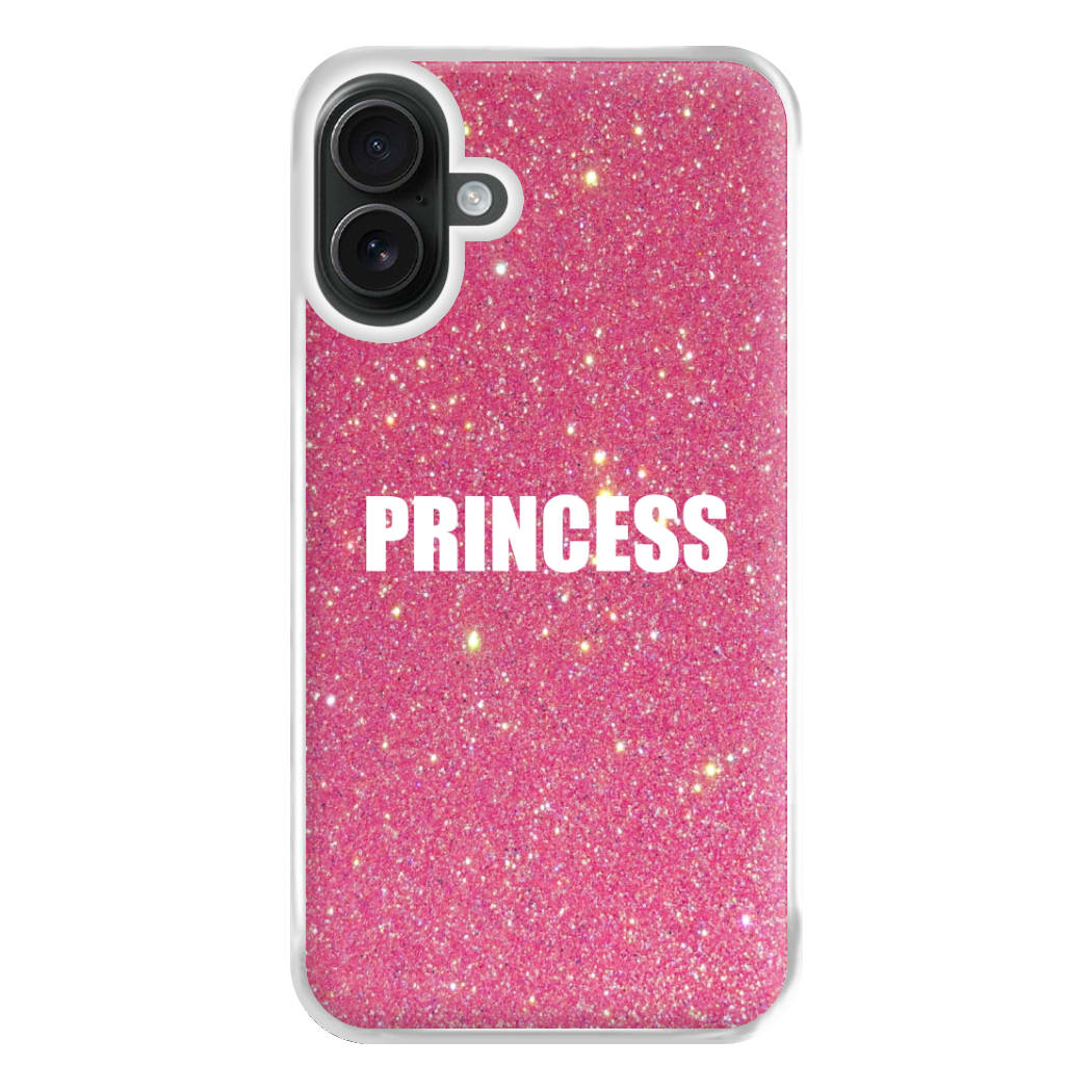 Glittery Pink Princess Phone Case for iPhone 16 Plus