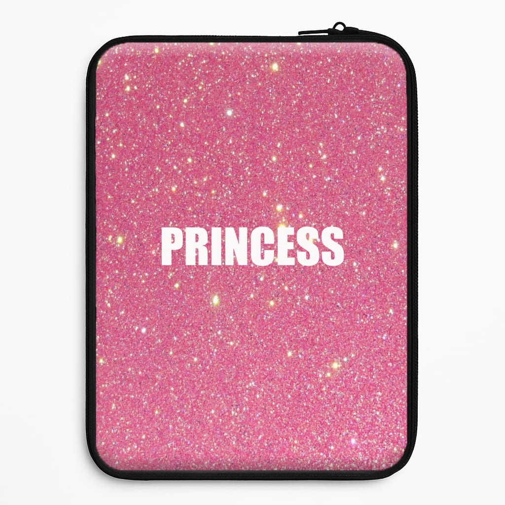 Glittery Pink Princess Laptop Sleeve