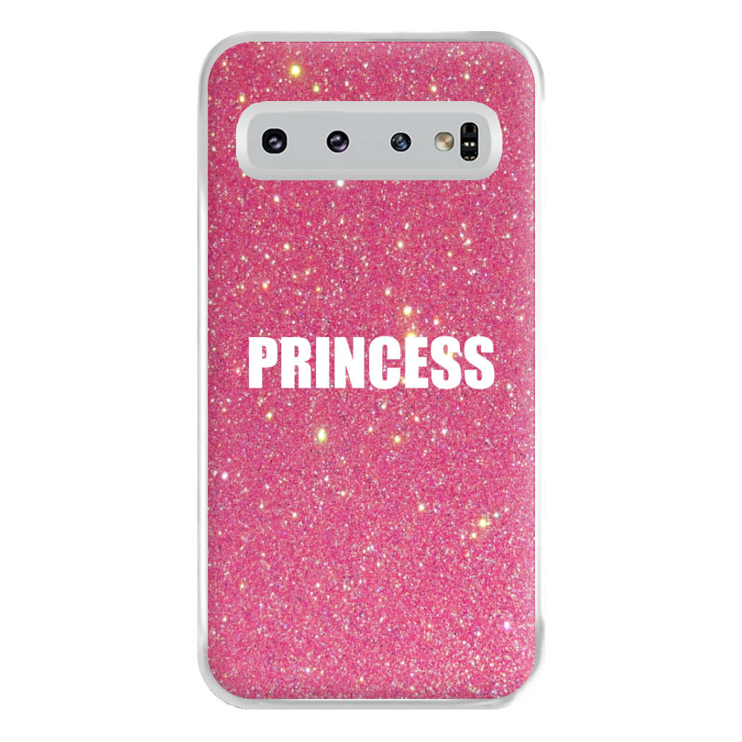 Glittery Pink Princess Phone Case for Galaxy S10 Plus