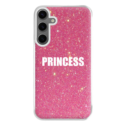 Glittery Pink Princess Phone Case for Galaxy S24FE