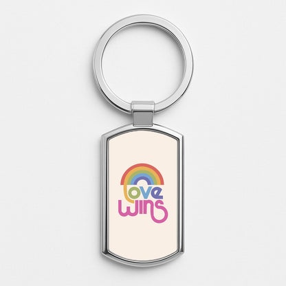 Love Wins - Pride Silver Keyring