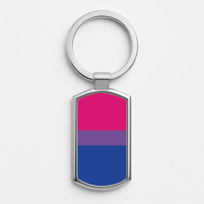 Bisexual Flag - Pride Silver Keyring