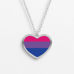 Bisexual Flag - Pride Heart Necklace