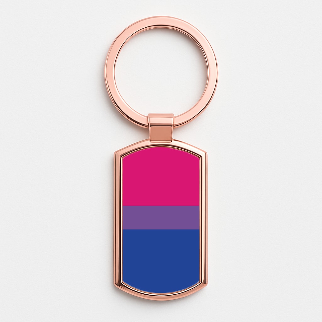 Bisexual Flag - Pride Rose Gold Keyring