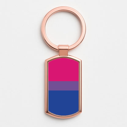Bisexual Flag - Pride Rose Gold Keyring