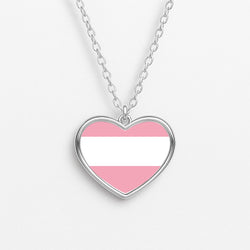 Trans Flag - Pride Heart Necklace