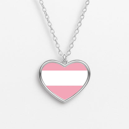 Trans Flag - Pride Heart Necklace