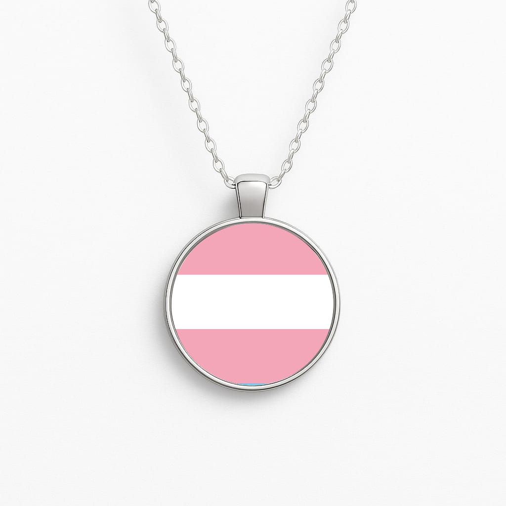 Trans Flag - Pride Circle Necklace