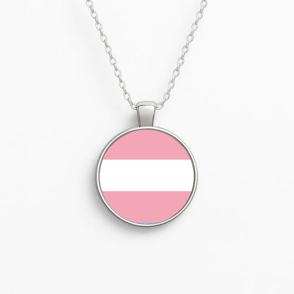 Trans Flag - Pride Circle Necklace