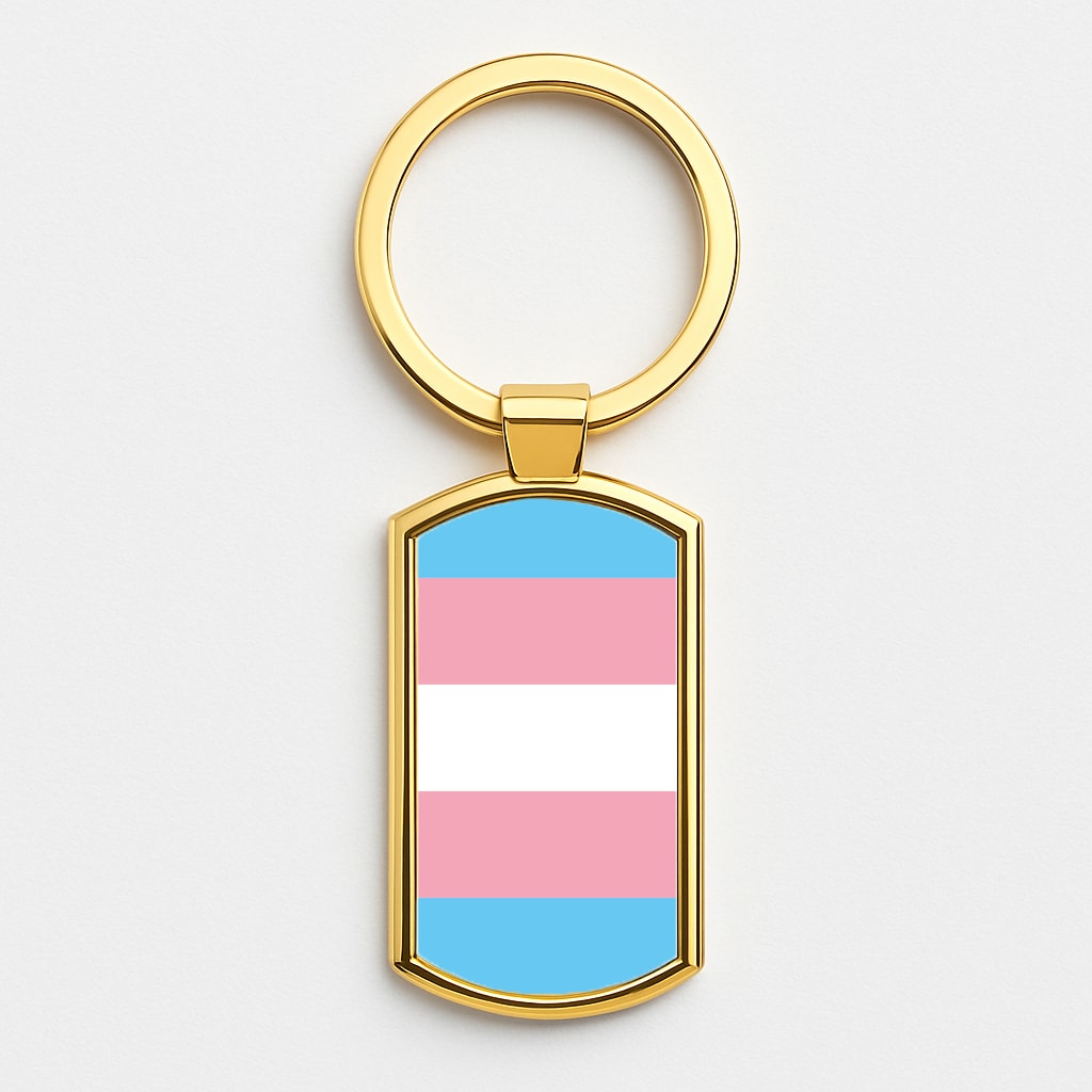Trans Flag - Pride Gold Keyring