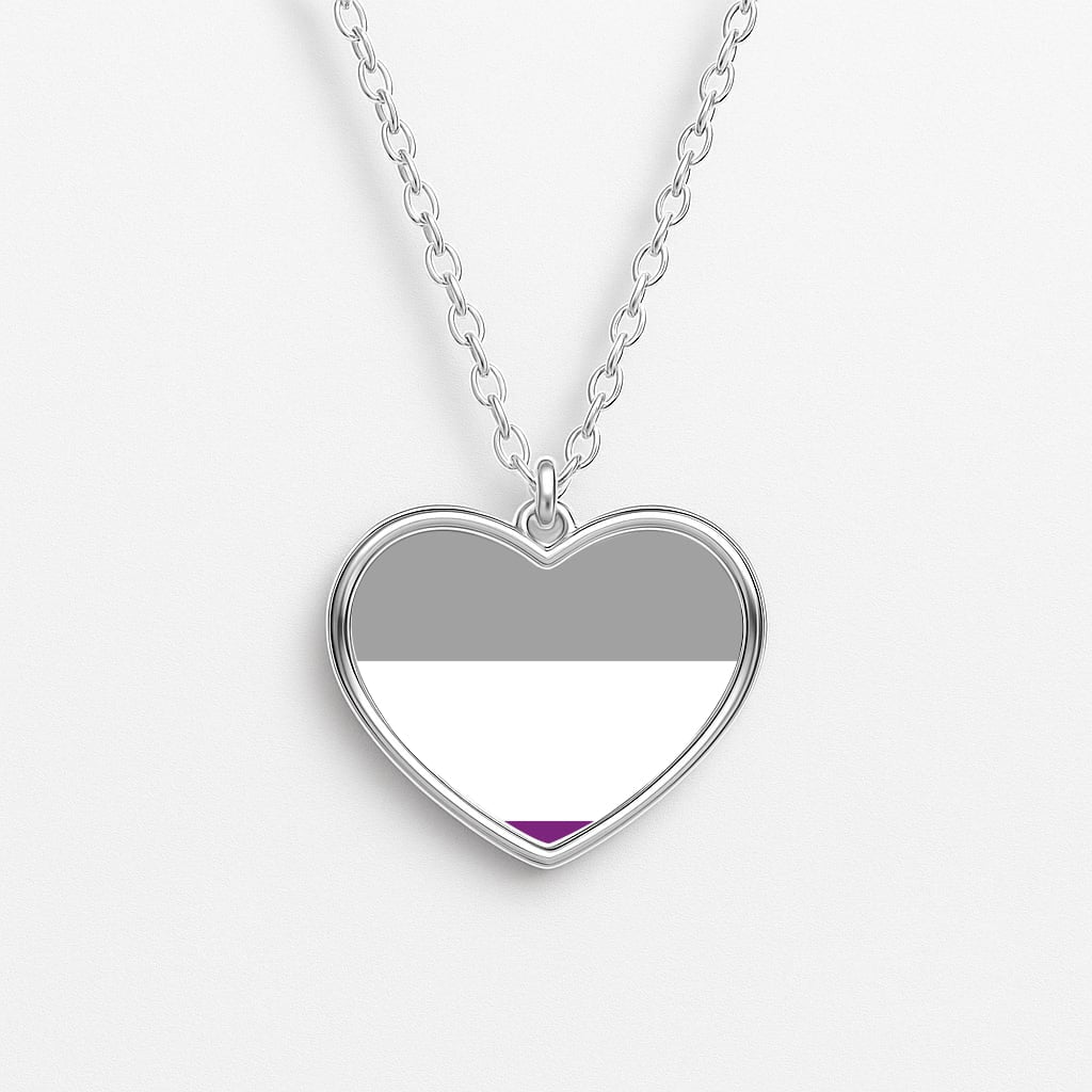 Asexual Flag - Pride Heart Necklace