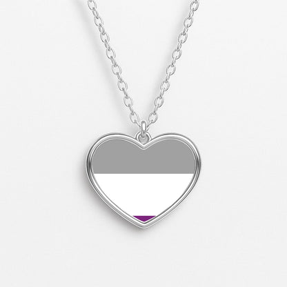 Asexual Flag - Pride Heart Necklace