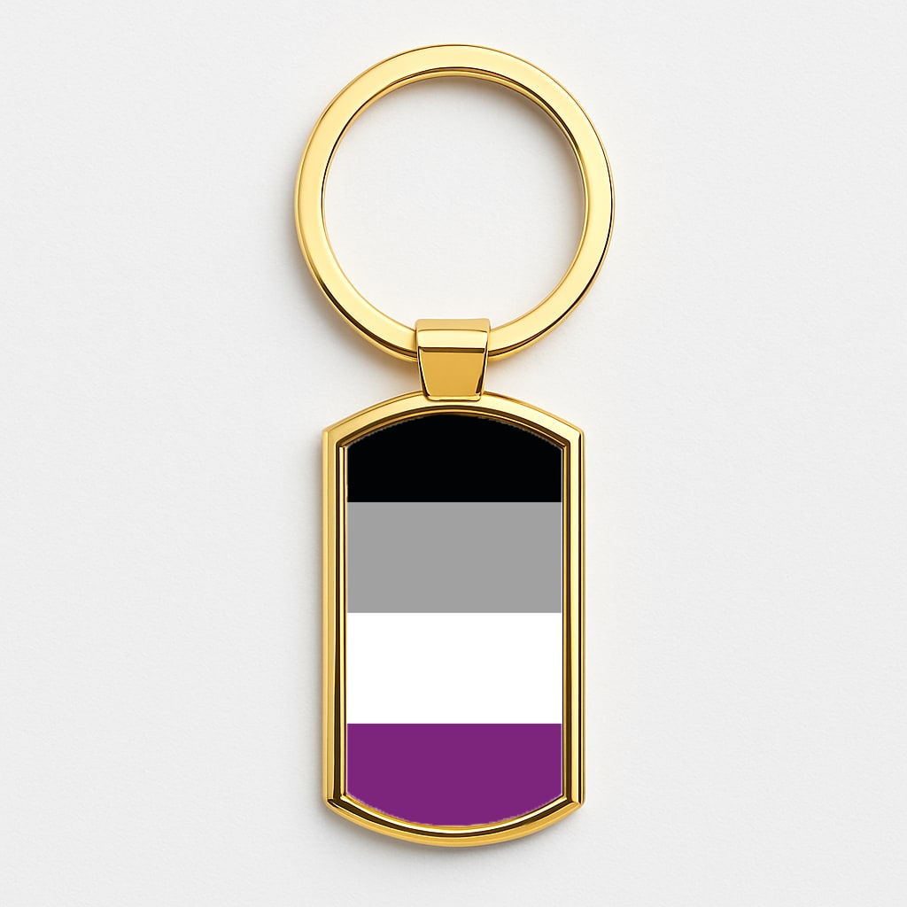 Asexual Flag - Pride Gold Keyring