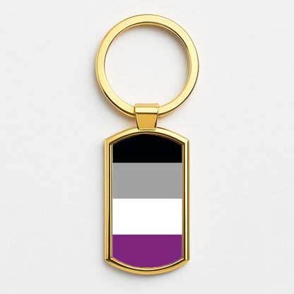 Asexual Flag - Pride Gold Keyring