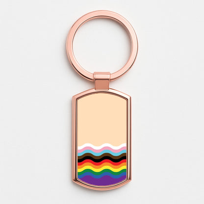Flag Rainbow - Pride Rose Gold Keyring