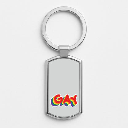 Gay Rainbow - Pride Silver Keyring