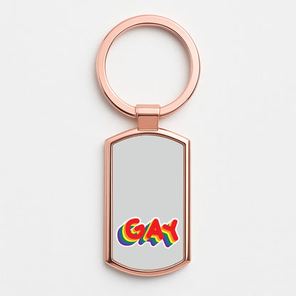 Gay Rainbow - Pride Rose Gold Keyring