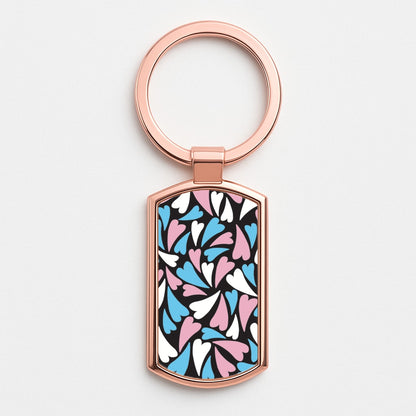 Transgender Hearts - Pride Rose Gold Keyring