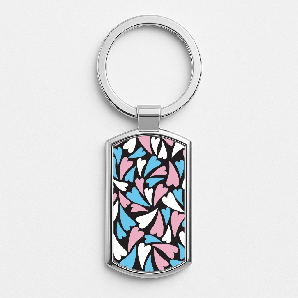Transgender Hearts - Pride Silver Keyring