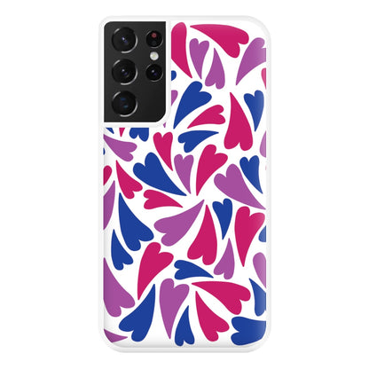 Bisexual Hearts - Pride Phone Case for Galaxy S21 Ultra