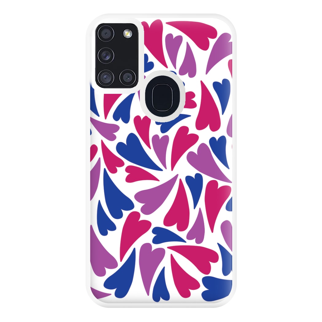 Bisexual Hearts - Pride Phone Case for Galaxy A21s