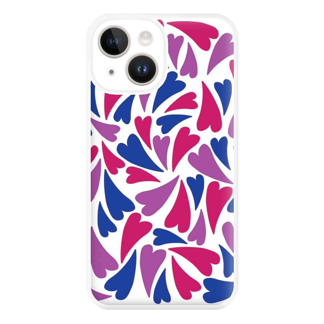 Bisexual Hearts - Pride Phone Case for iPhone 14