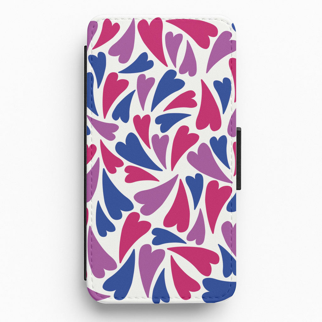 Bisexual Hearts - Pride Flip / Wallet Phone Case