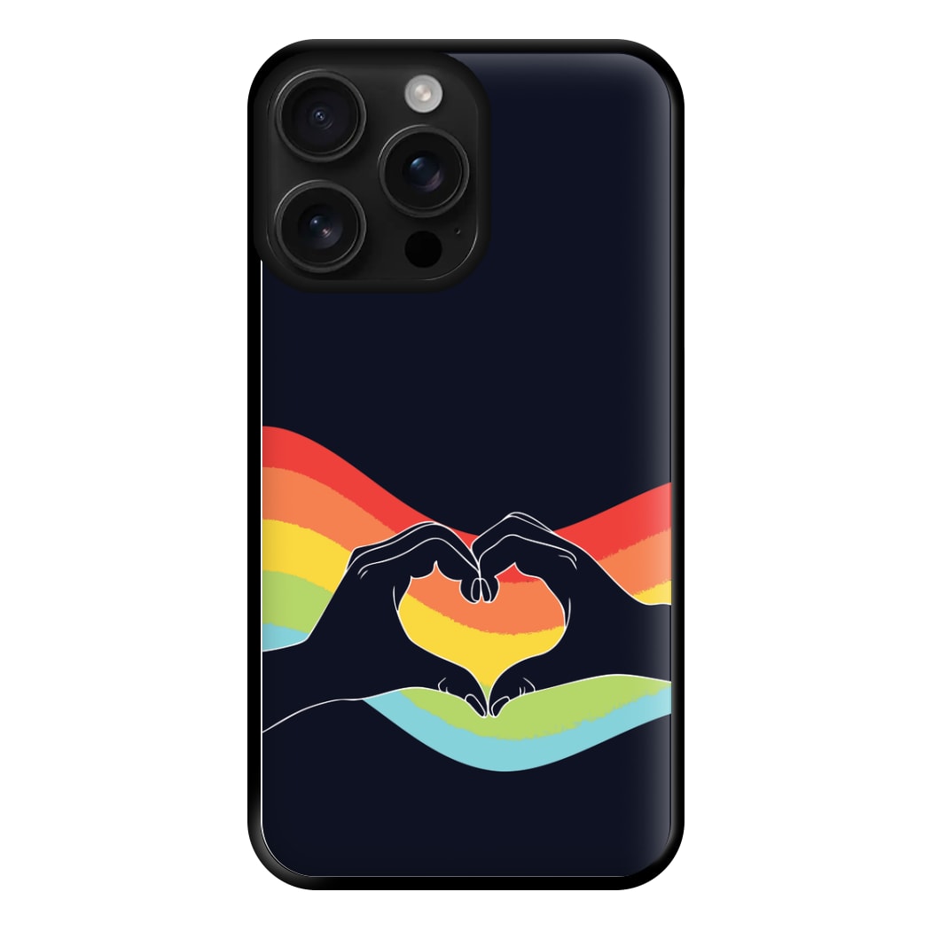 Rainbow Heart Phone Case for iPhone 16 Pro Max