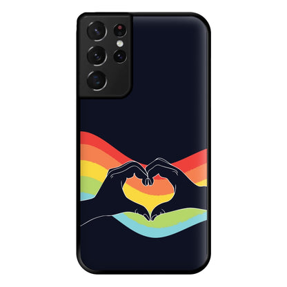 Rainbow Heart Phone Case for Galaxy S21 Ultra