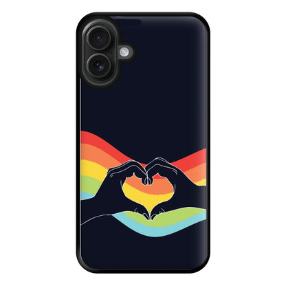 Rainbow Heart Phone Case for iPhone 16 Plus