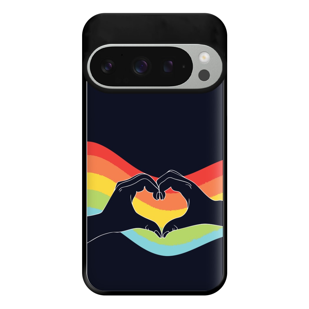 Rainbow Heart Phone Case for Google Pixel 9 Pro XL