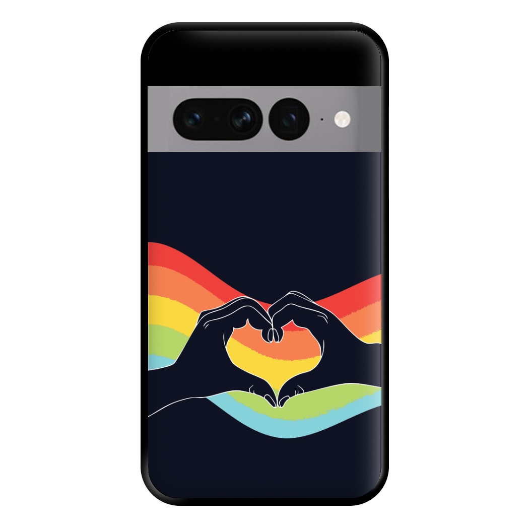 Rainbow Heart Phone Case for Google Pixel 7 Pro