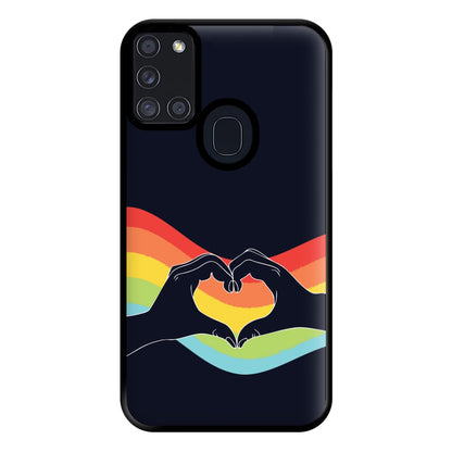 Rainbow Heart Phone Case for Galaxy A21s