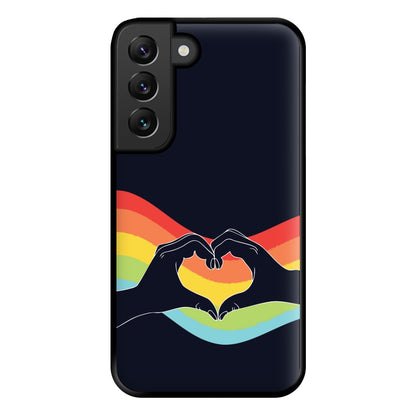 Rainbow Heart Phone Case for Galaxy S22 Plus