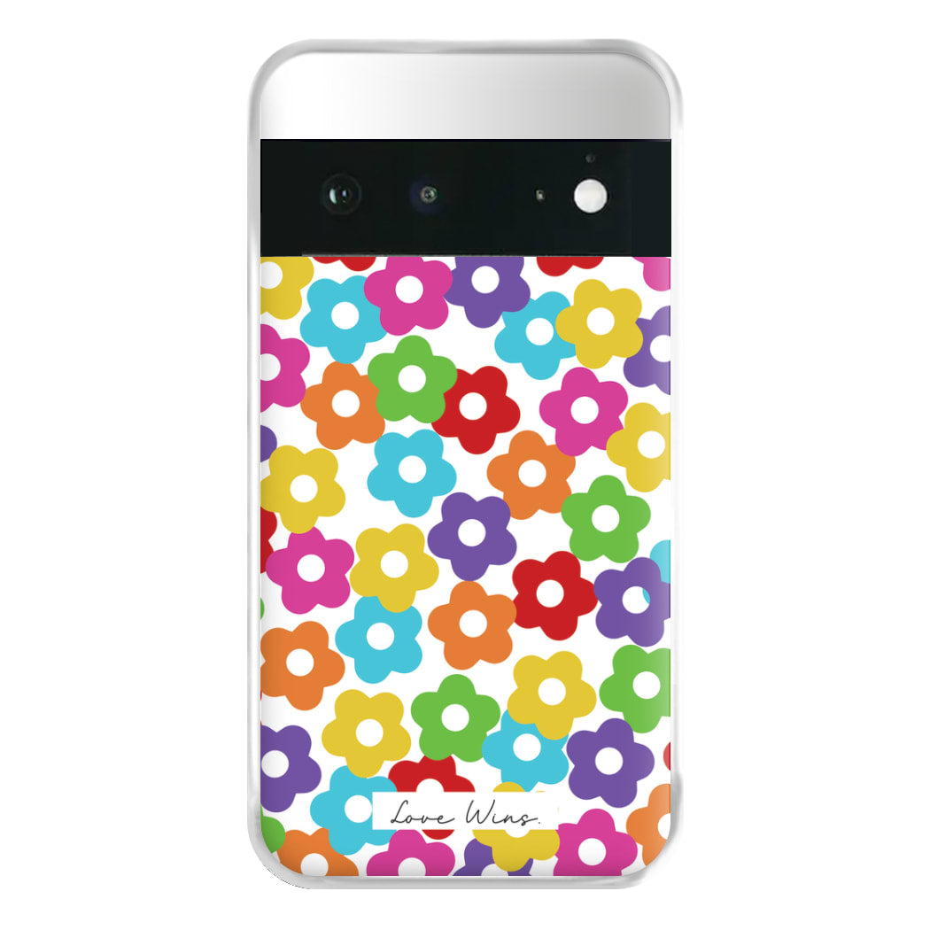 Rainbow Flowers Phone Case for Google Pixel 6a