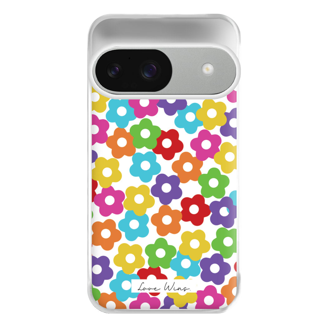 Rainbow Flowers Phone Case for Google Pixel 9 / 9 Pro