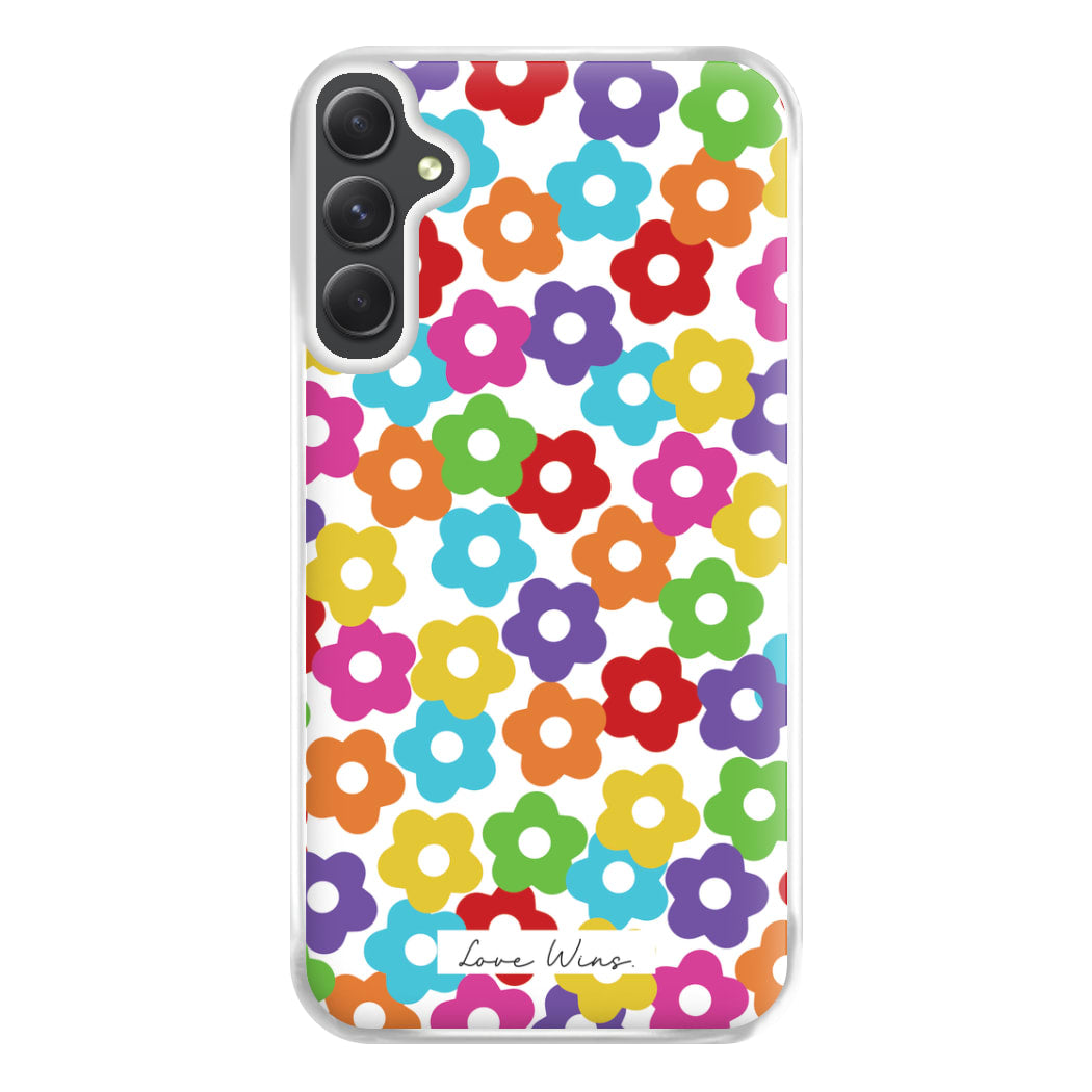 Rainbow Flowers Phone Case for Galaxy A34