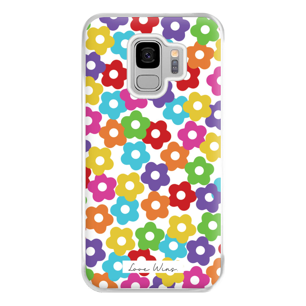 Rainbow Flowers Phone Case for Galaxy S9 Plus