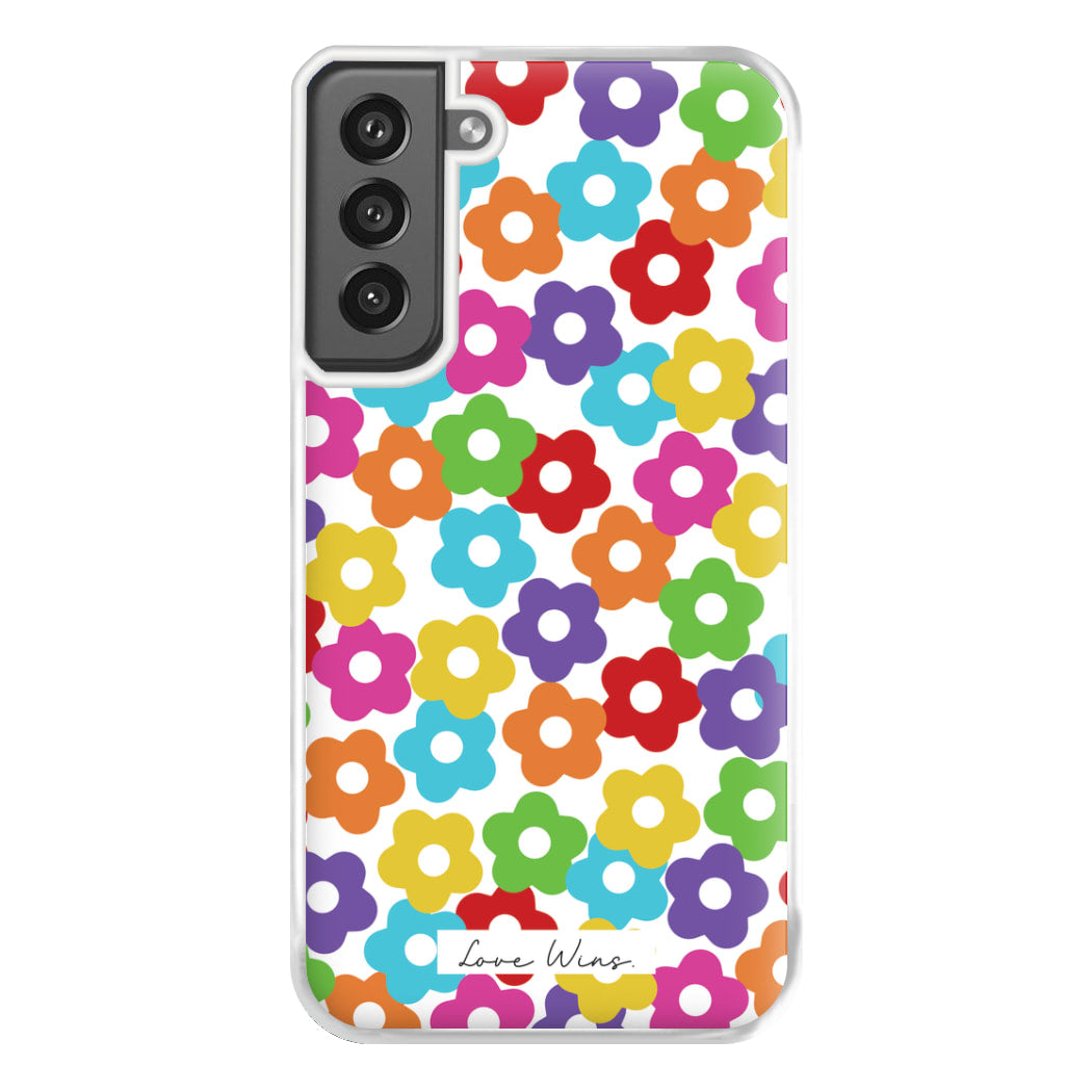 Rainbow Flowers Phone Case for Galaxy S21FE