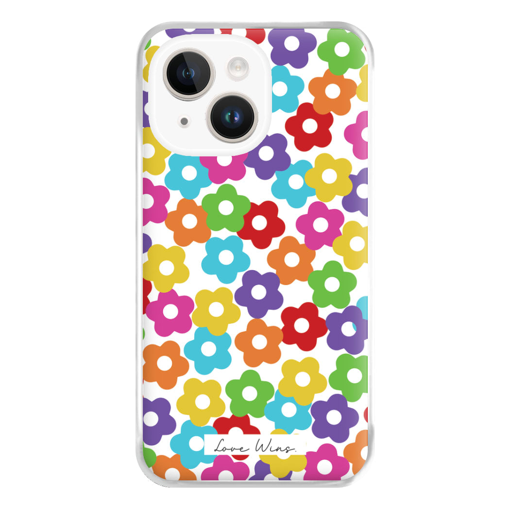 Rainbow Flowers Phone Case for iPhone 14 Plus