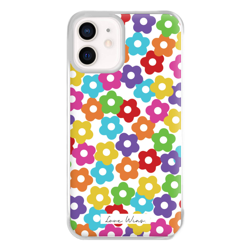 Rainbow Flowers Phone Case for iPhone 13 Mini