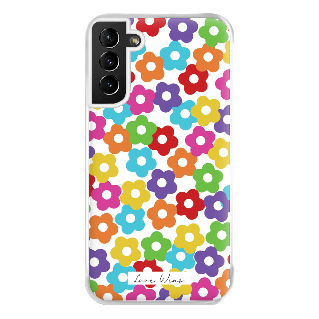 Rainbow Flowers Phone Case for Galaxy S21 Plus