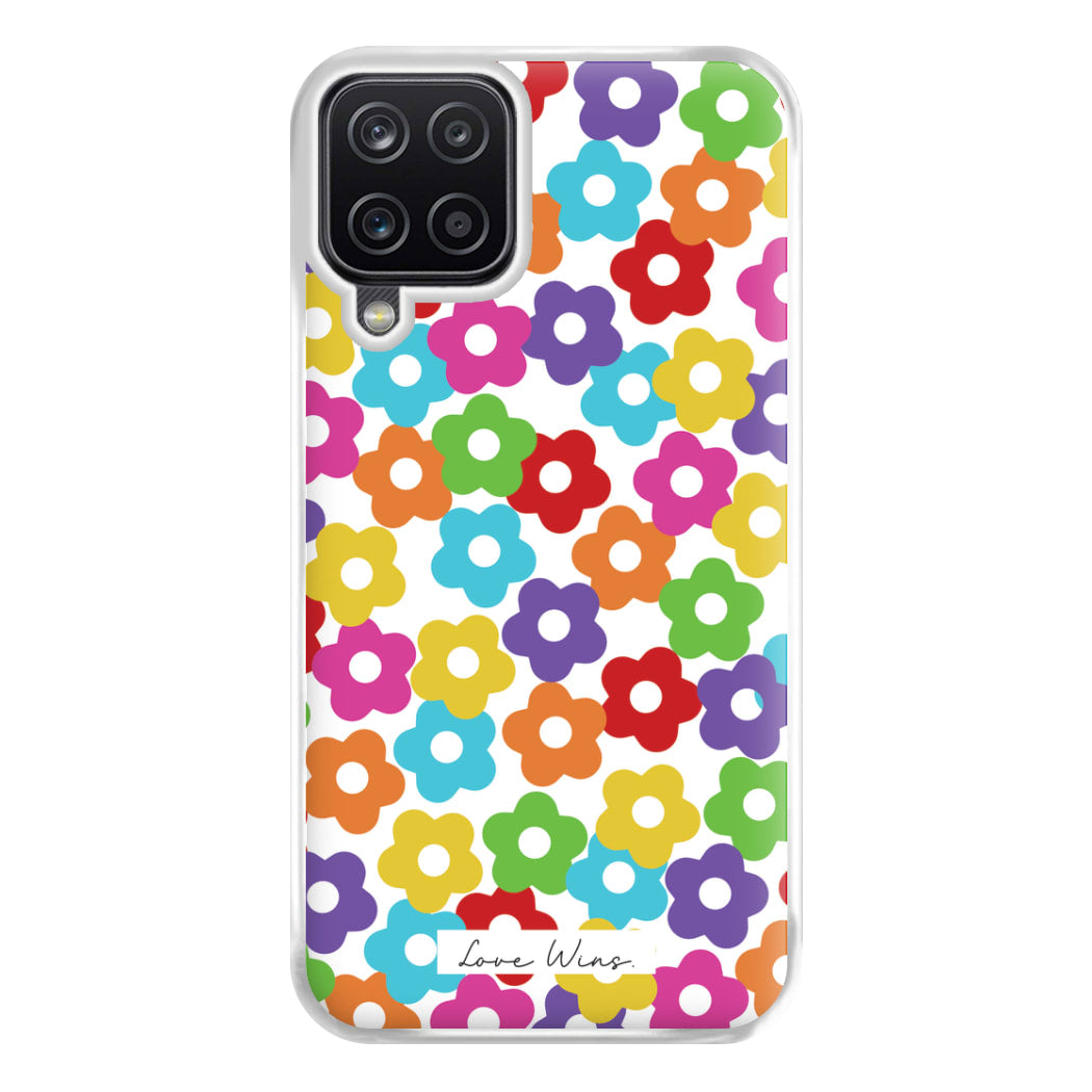 Rainbow Flowers Phone Case for Galaxy A12